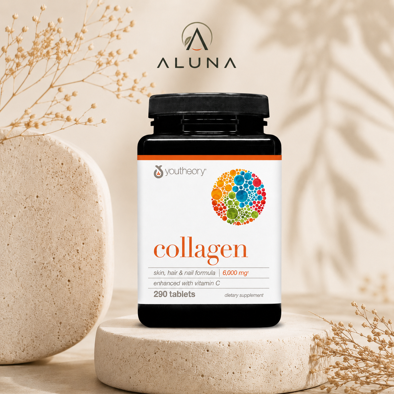 Colágeno Youtheory con vitamina C — 290 tabletas.8